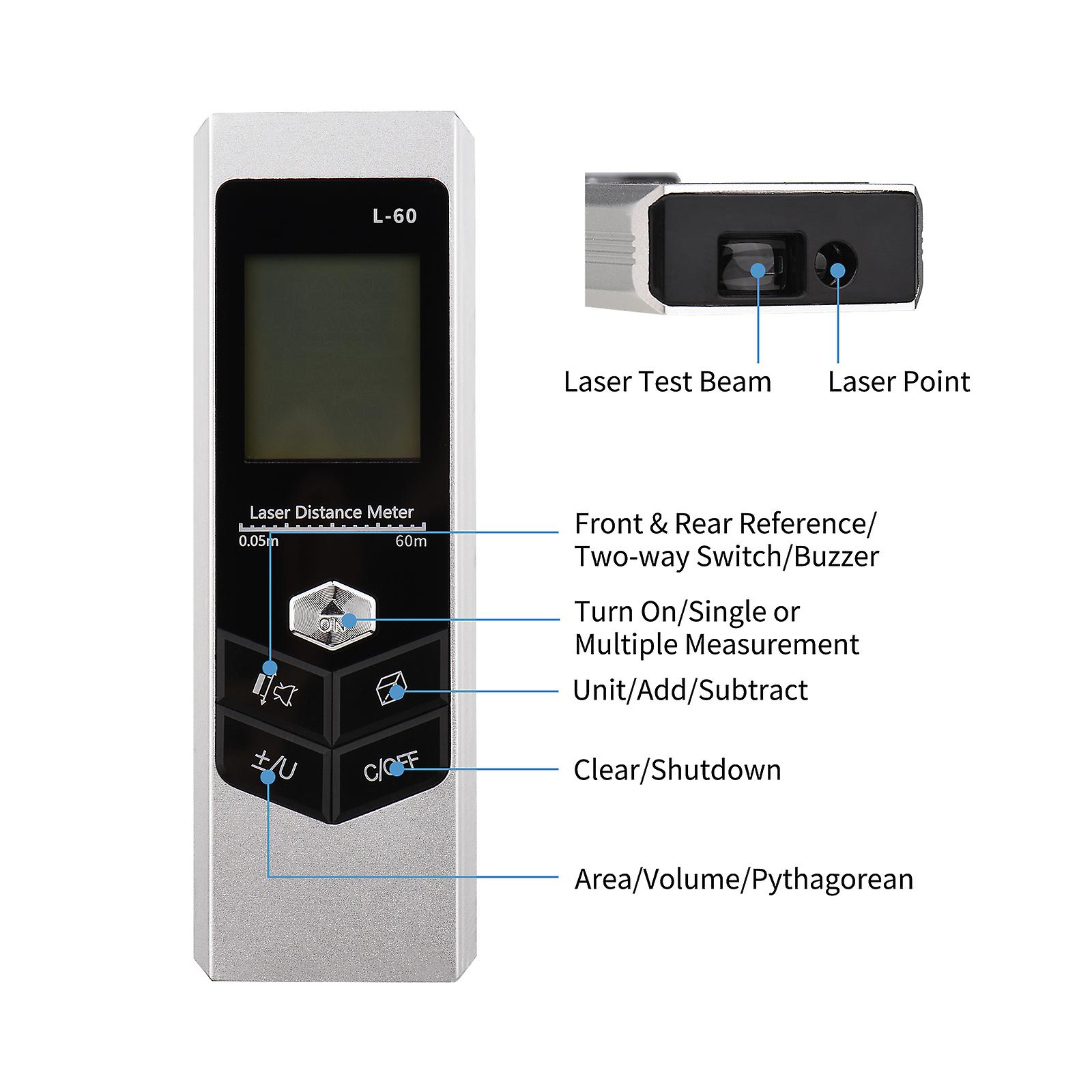 Laser Distance Measure， Usb Charging Cable， English Manual