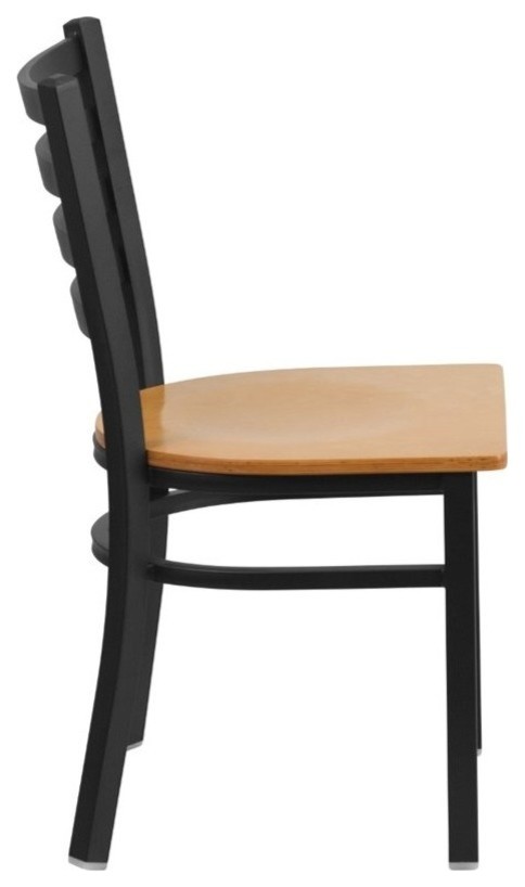 Bowery Hill Restaurant Dining Chair in Black and Natural   Transitional   Dining Chairs   by Homesquare  Houzz