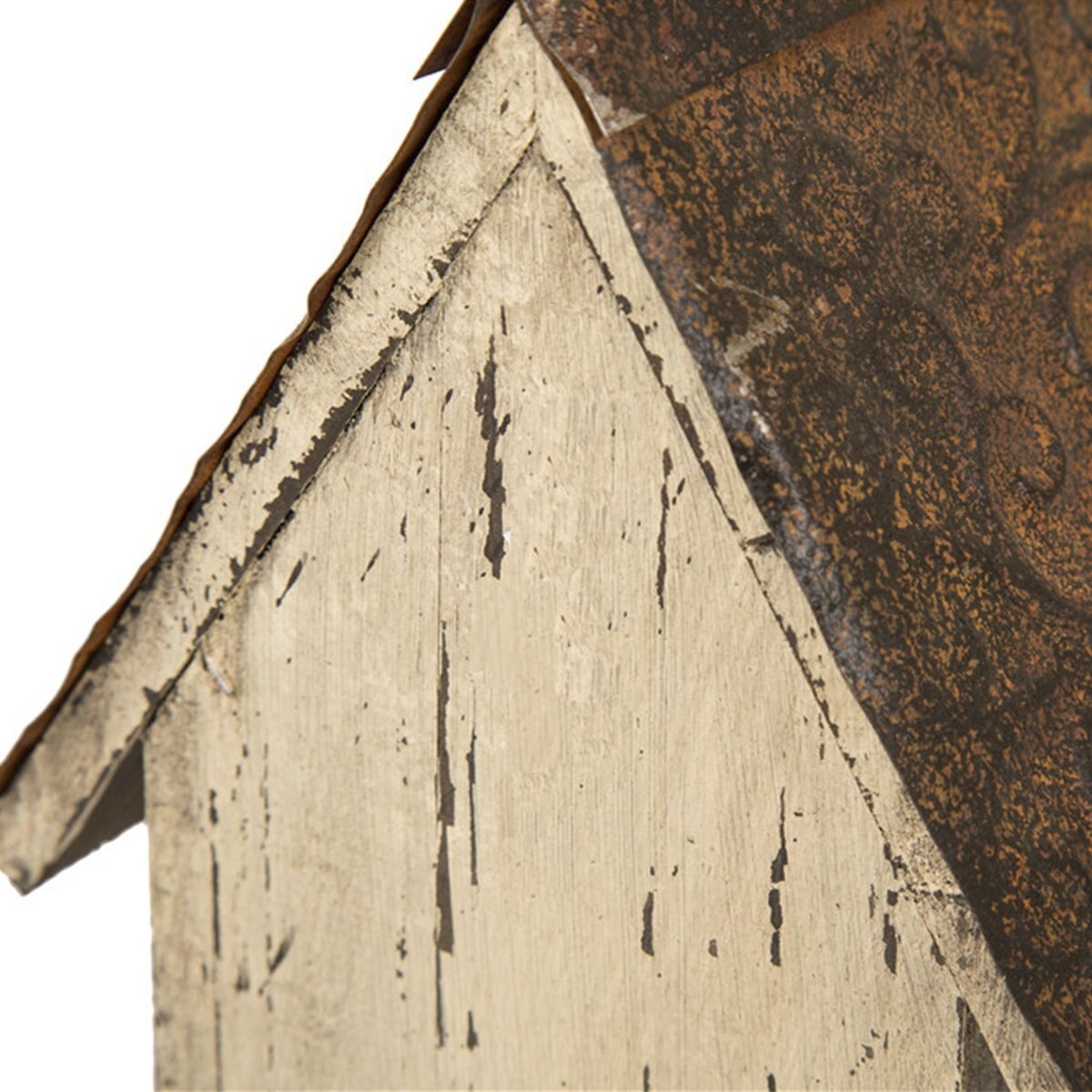 Glitzhome Distressed Wooden Bird House， 13.90-in