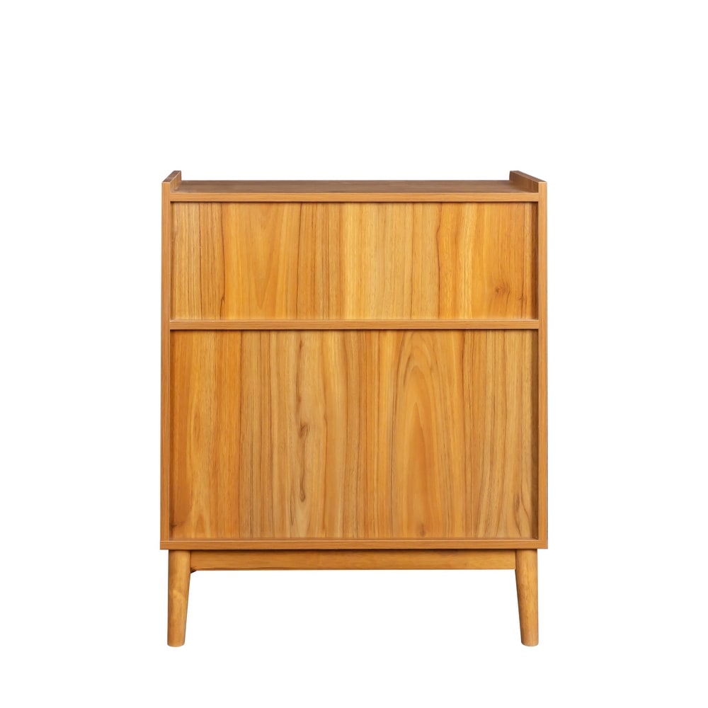 Farmhouse Sideboard Buffet Accent Storage Cabinet  with Rattan Doors and drawers