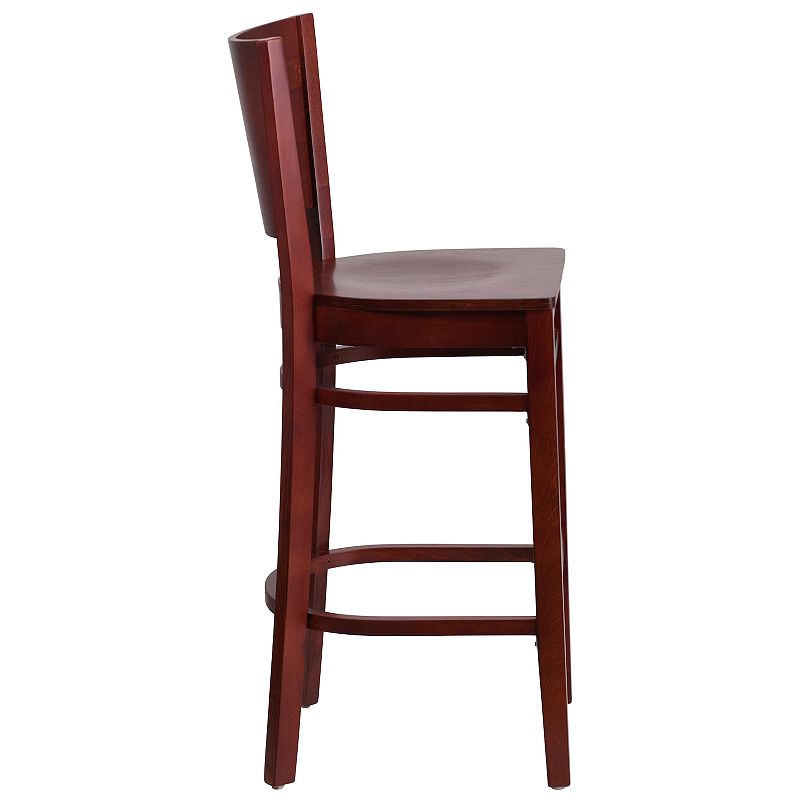 Flash Furniture Lacey Series Solid-Back Wood Restaurant Bar Stool