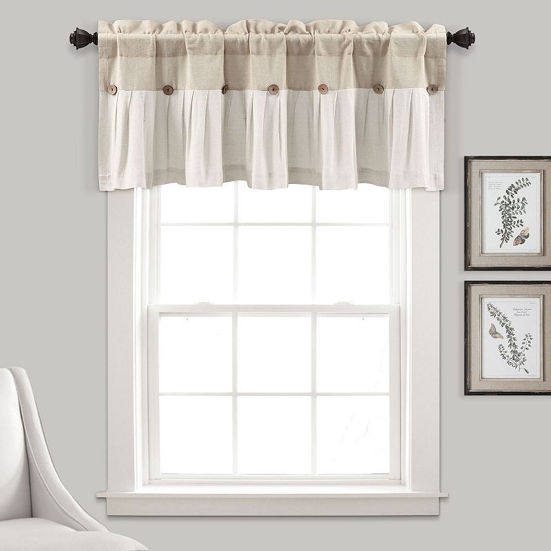 Lush Decor Linen Button Valance