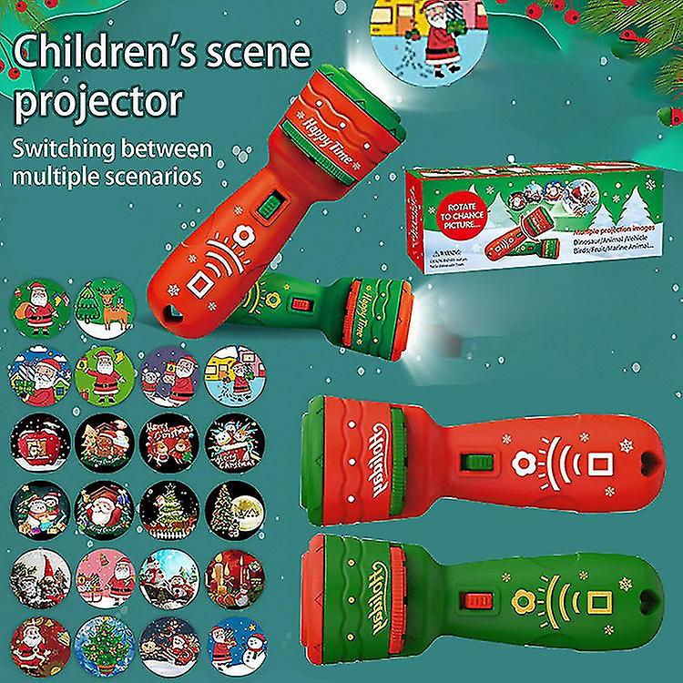 Christmas Projection Flashlight Toy Gift Children Luminous Puzzle Projector