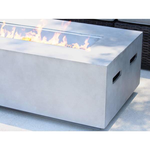 LSI Grey Aluminum and Wicker 5piece Cup Table Fire Pit Set