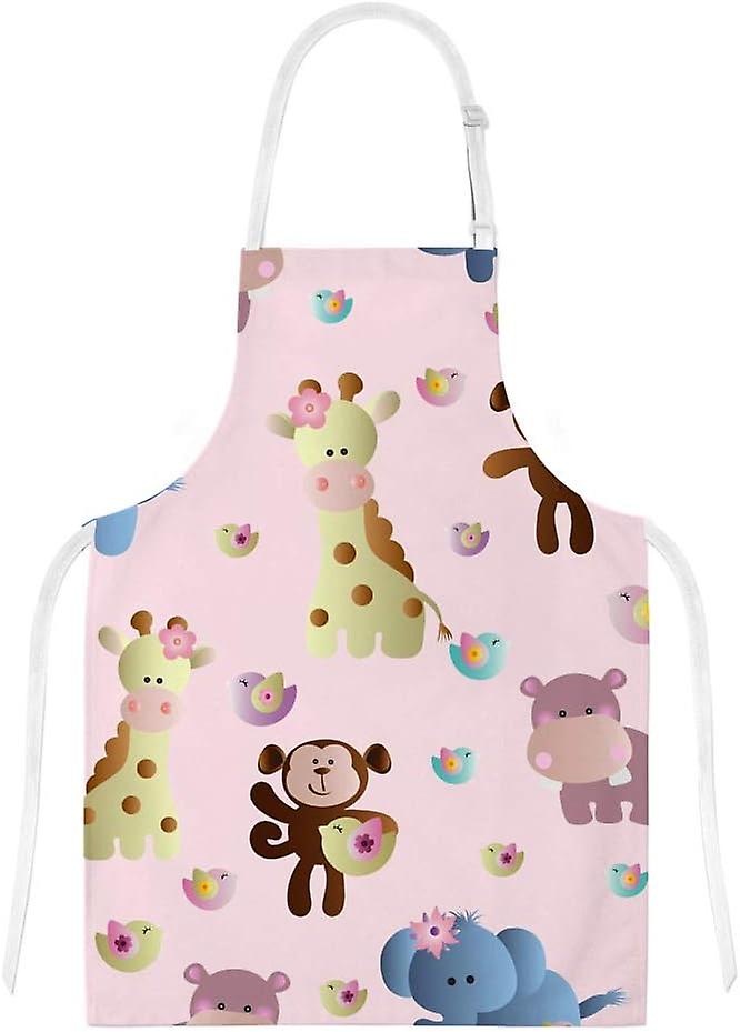 Insulation Kitchen Oven Mitts Potholder Apron 3pcs Set Cute African Animals Non Slip Heat Resistant Gloves For Baking Cooking Bbq