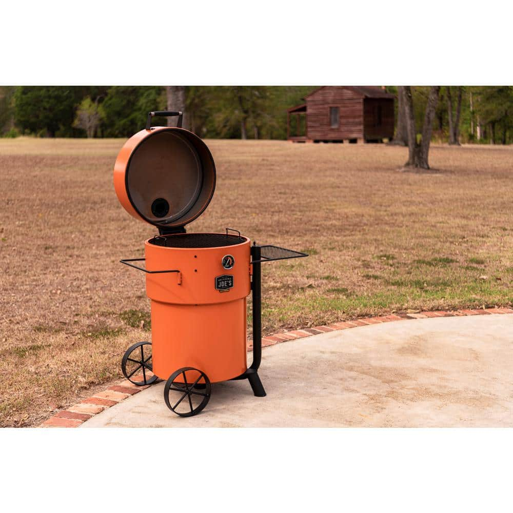 OKLAHOMA JOE'S Bronco Pro Charcoal Drum Smoker and Grill in Orange with 366 sq. in. Cooking Space 19202100