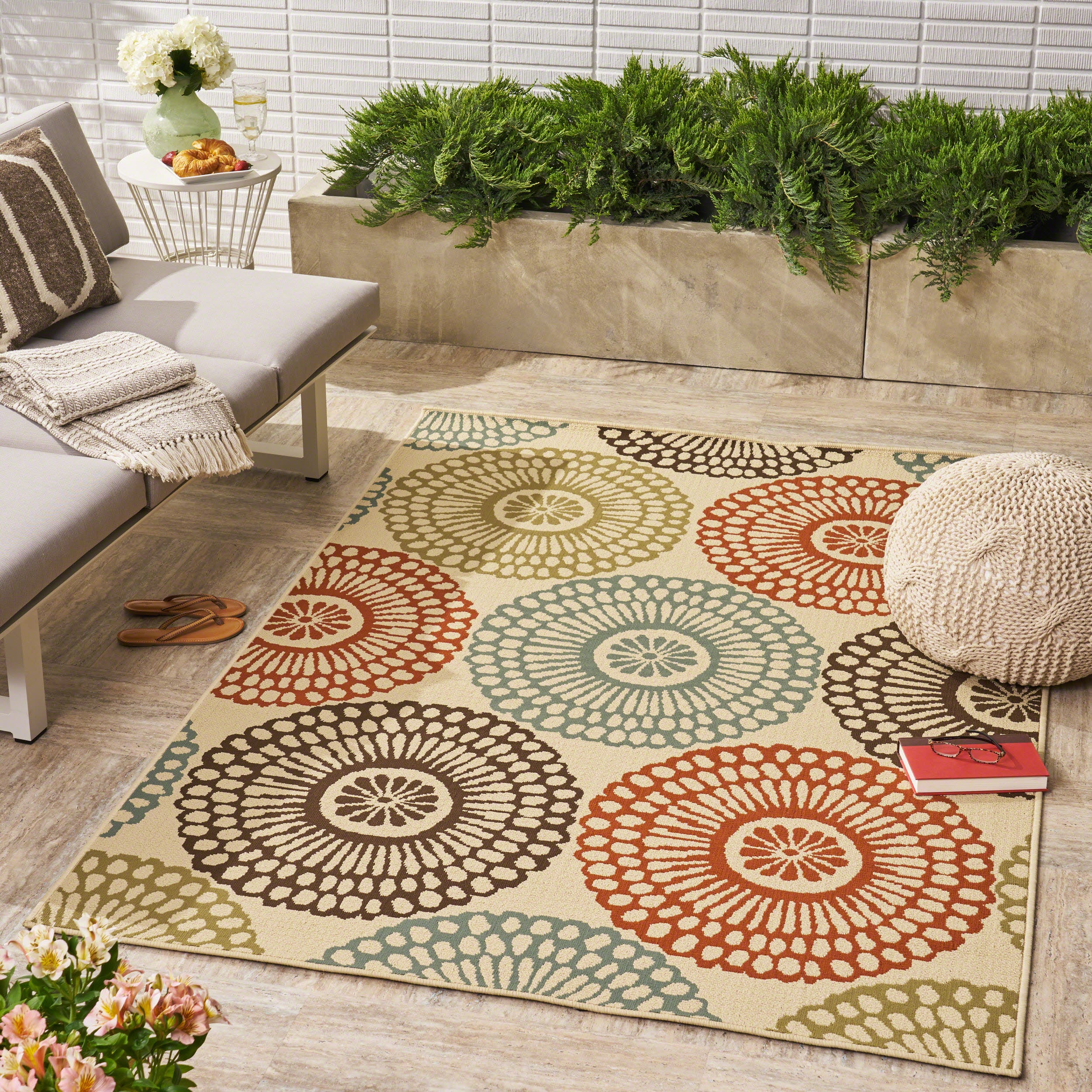 Dahlia Outdoor Floral Area Rug