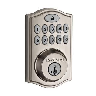 Kwikset Z-Wave SmartCode 914 Satin Nickel Single Cylinder Electronic Deadbolt Featuring SmartKey Security 914TRLZW50015RC