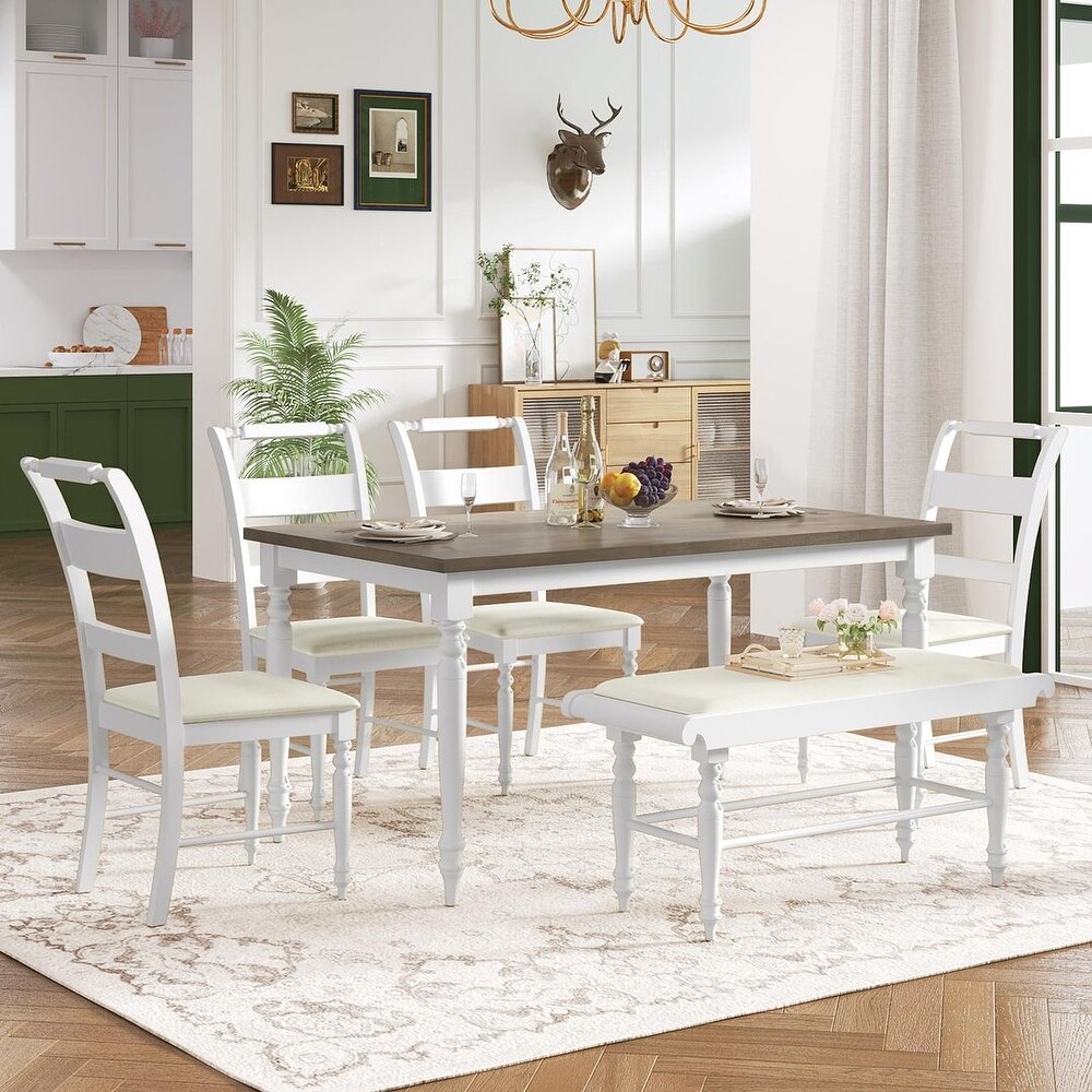 Farmhouse 6 Piece Kitchen Table Set/59\