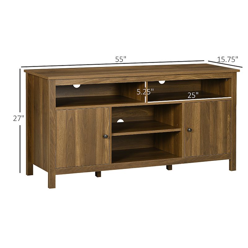 Homcom 65 Inch Tv Stand Media Cabinet Tv Entertainment Center， Walnut