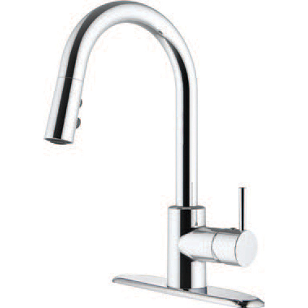 American Brass SL4000BN-A RV Kitchen Faucet With Hi-Arc Bullet Spout， Single Lever Handle And Pull-Down Sprayer - 8