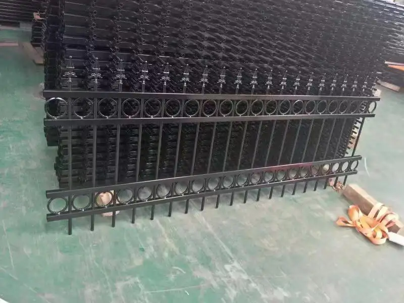 Factory Supply Bent Top Designs For Steel Fence Zinc Steel Fence Panels Wrought Iron Fence