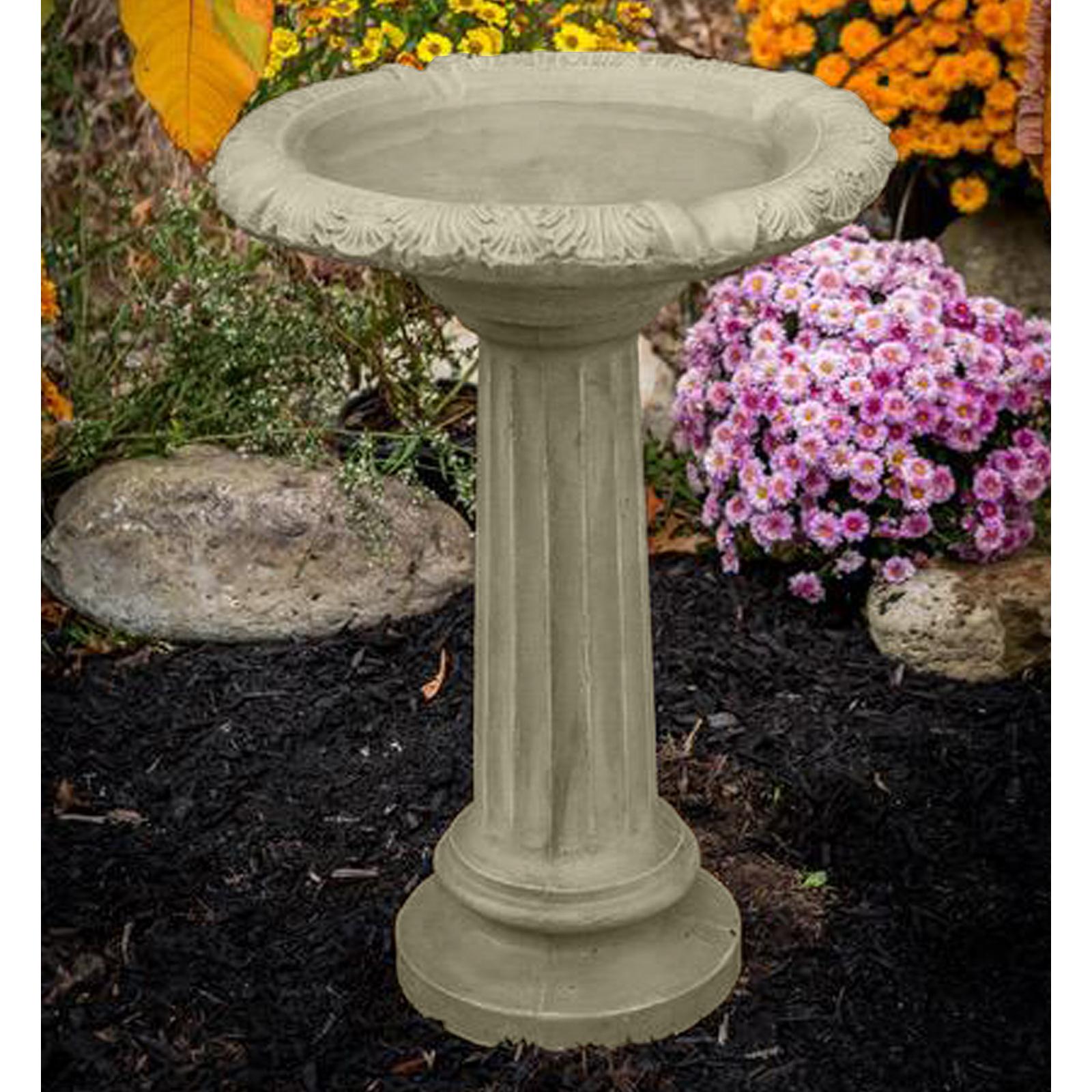 Athena Garden Cast Stone Fancy Column Bird Bath