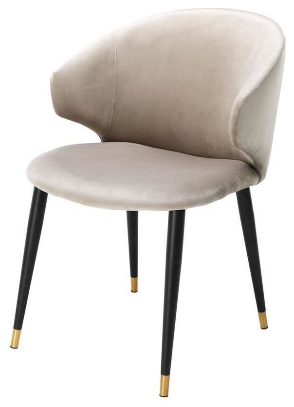 Beige Velvet Dining Armchair  Eichholtz Volante   Midcentury   Dining Chairs   by Oroa   Distinctive Furniture  Houzz