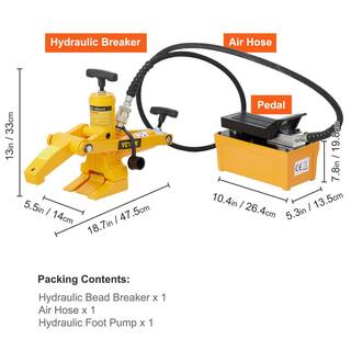 VEVOR Hydraulic Bead Breaker 10000 PSI Tire Bead Breaker Kit with Hydraulic Metal Foot Pump and Air Hose for Tractor Truck YYBTQZJ0000000001V0