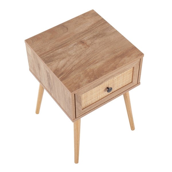 Ailani Side Table with Rattan Accent