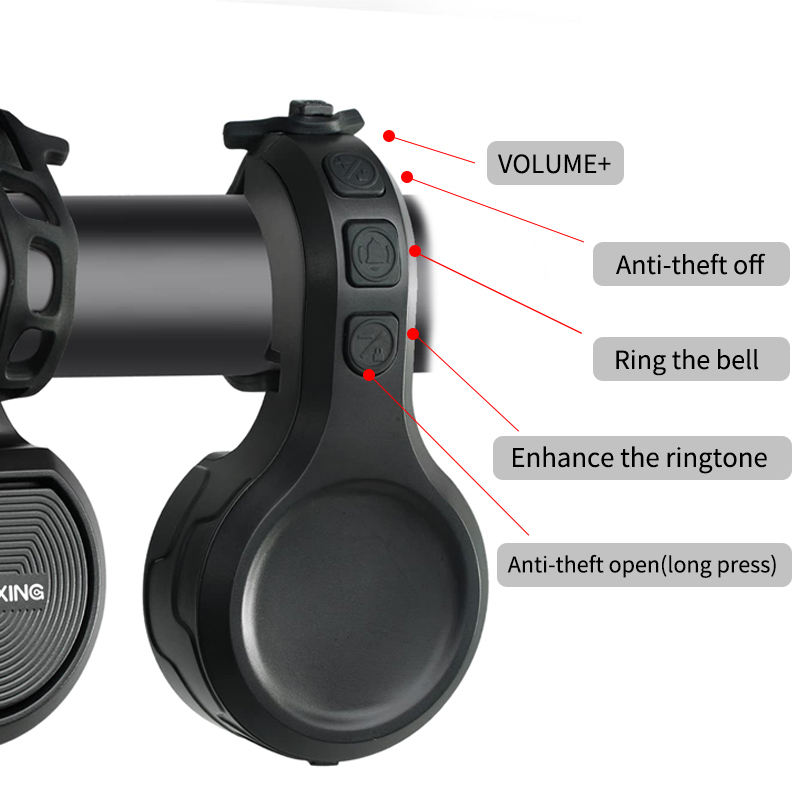 Ridefixing Electronic Ring Bell 100 120 DB Waterproof 4 Sound Modes Rechargeable Battery Bike Horm Ring Electric Scooter Bells