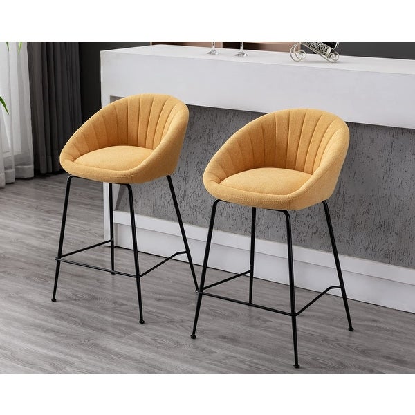 26 Inch Counter Height Chairs Bar Stools Set of 2 Modern Comfortable Counter Stool Island Chair with Back/Footrest - as picture