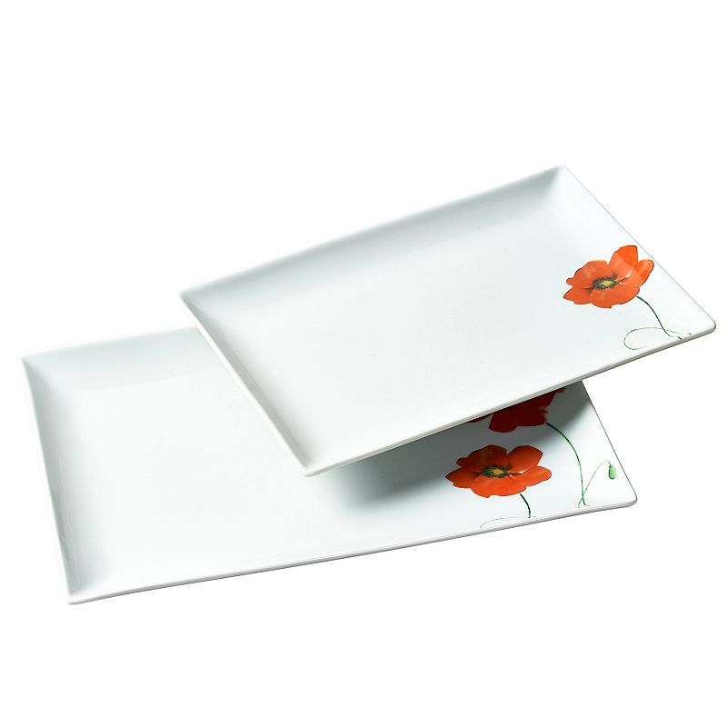 Gallery Poppy 2-pc. Rectangular Serving Tray Set