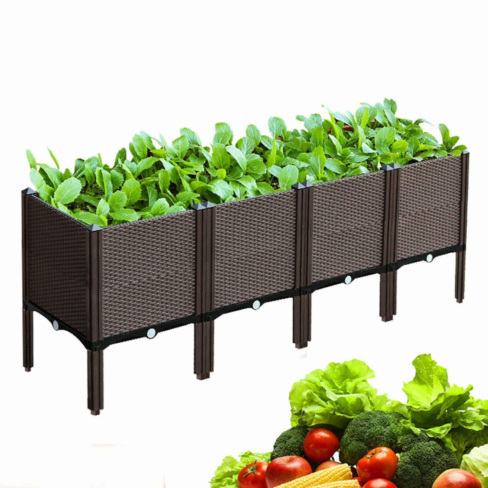 CNCEST Raised Elevated Garden Bed Planter Box Kit Vegetables Outdoor Plant Herbs