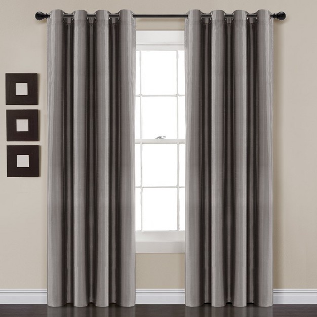 Home Boutique Insulated Grommet 100 Blackout Faux Silk Window Curtain Panel Dark Gray Single 52x84