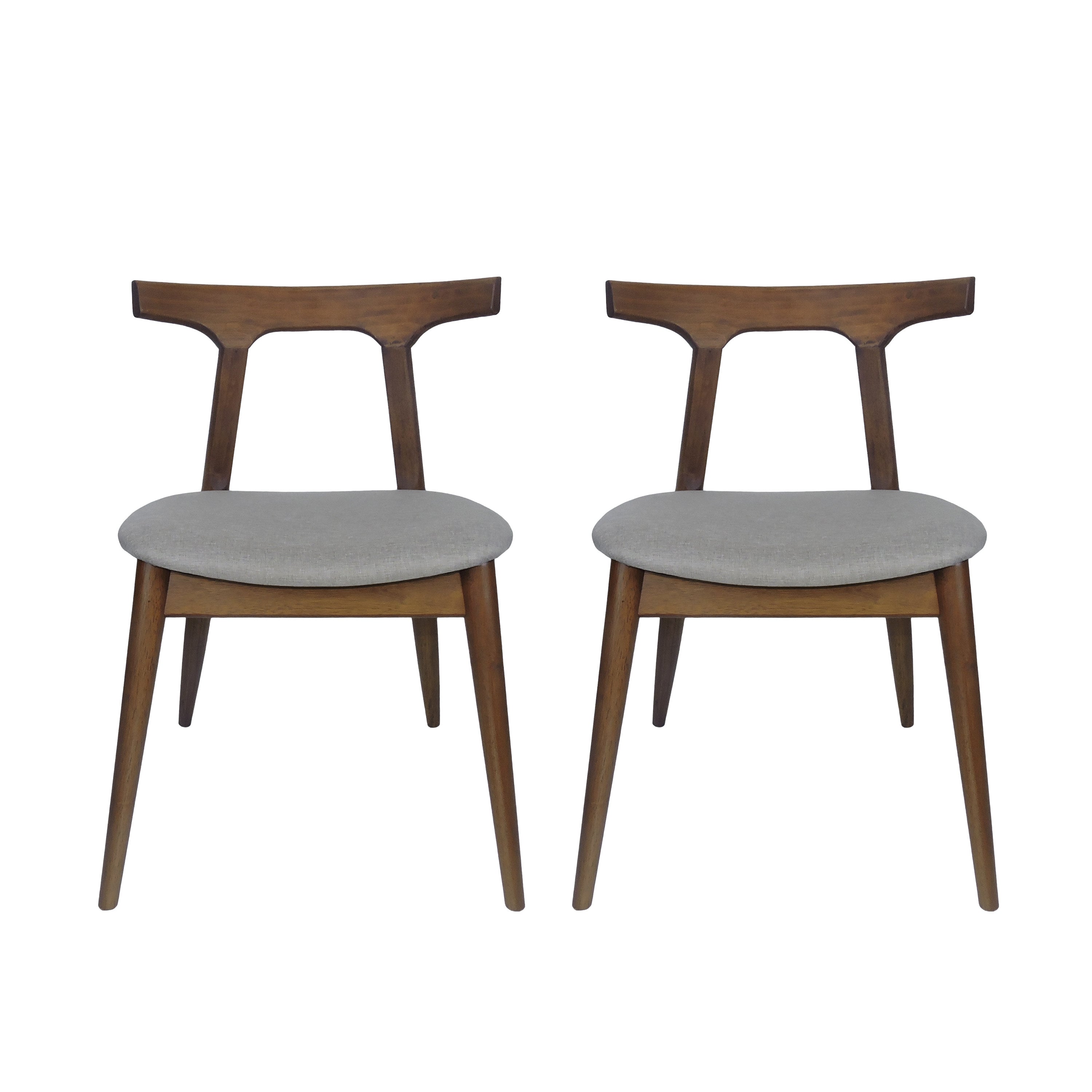 Danmore Mid Century Modern Fabric Upholstered Dining Chairs, Set of 2