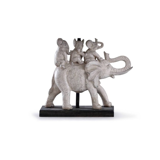 Dapple Family Of Elephants Table Lamp With Rectangle Shade Gray brown Stylecraft