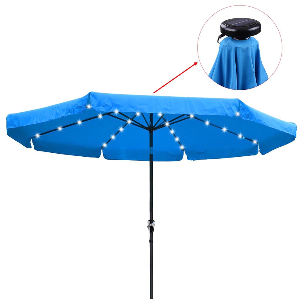 Yescom 10ft 8 ribs Outdoor Patio Umbrella Mini LED String Light Color Opt