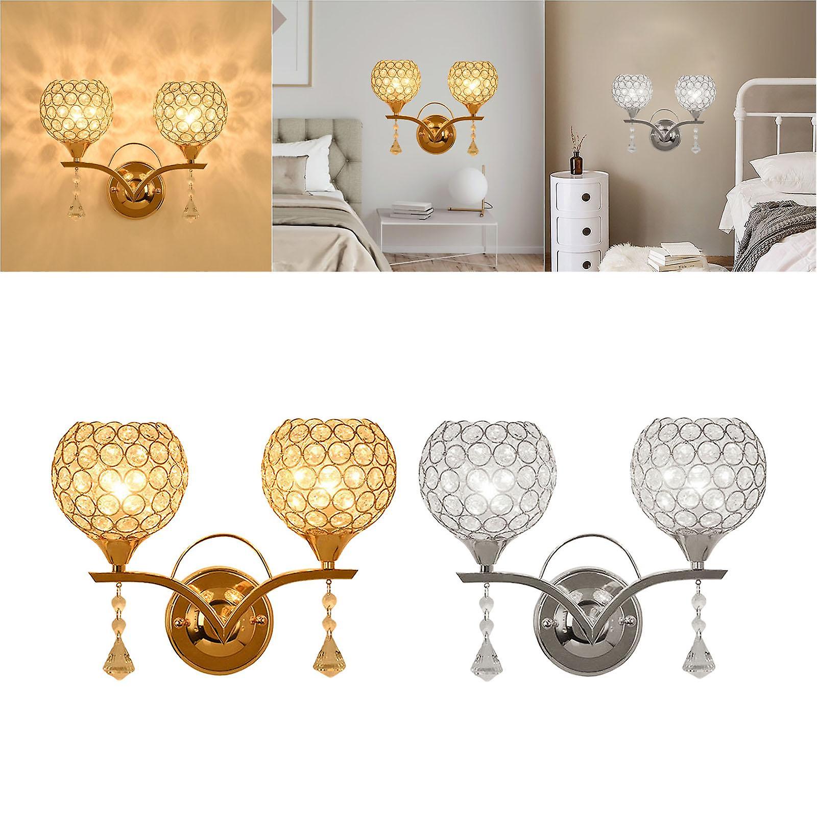 2x Crystal Wall Light Modern Home Wall Sconce Lighting Fixture Style