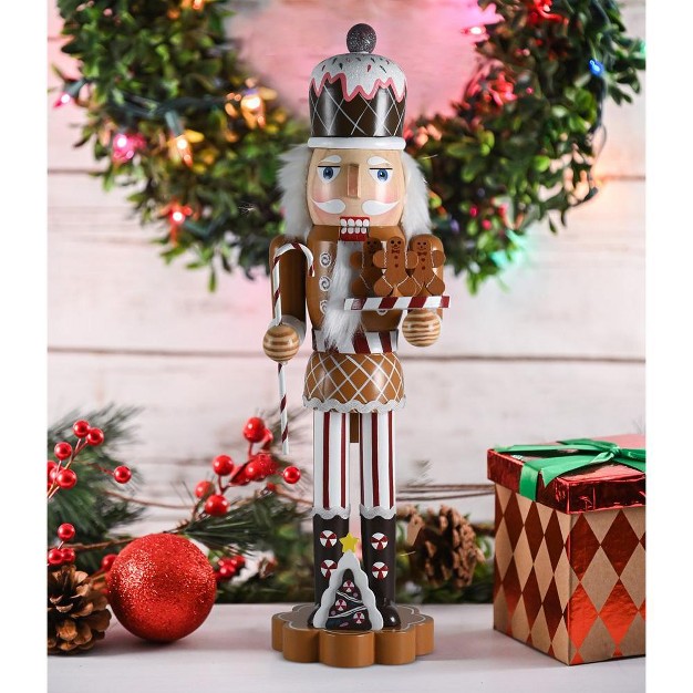 Ornativity Christmas Wooden Candyland Gingerbread Nutcracker 15 In