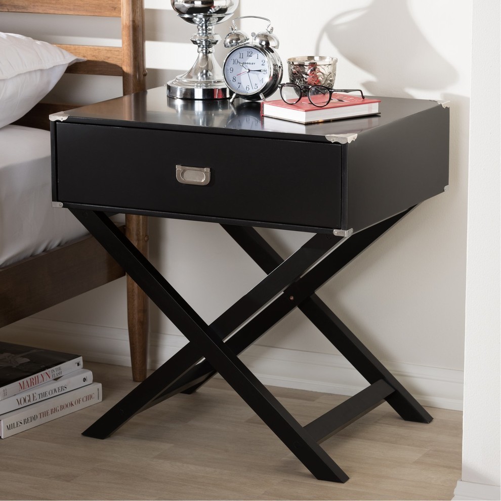 Curtice Modern and Contemporary 1 Drawer Wooden Bedside Table   Transitional   Side Tables And End Tables   by Homesquare  Houzz