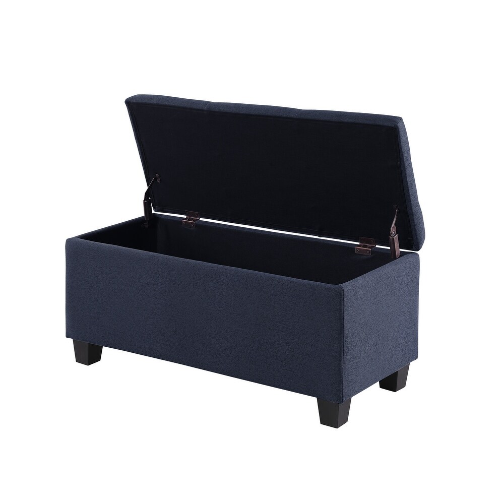 3 Pcs Large Storage Ottoman Bench Set  Combination Ottoman  Tufted Ottoman Linen Bench for Living Room  Hallway  Bedroom