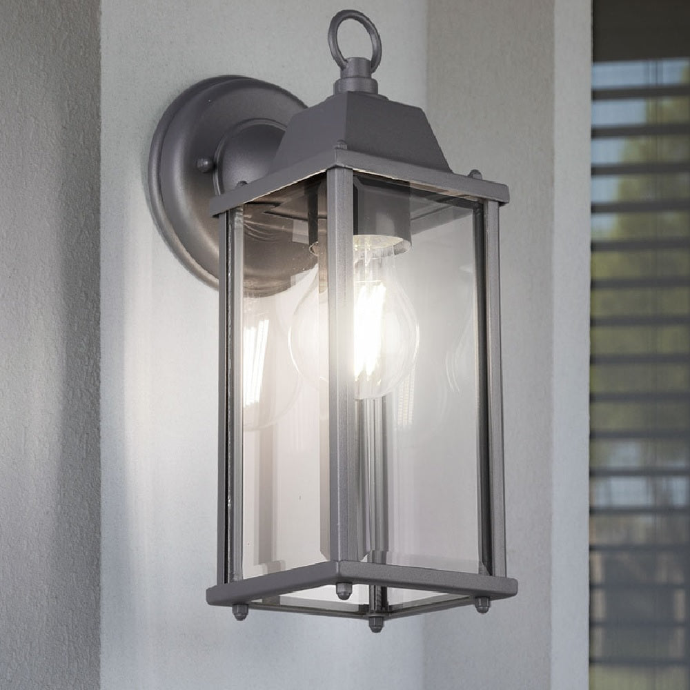 Britalia BR201960142 Anthracite Grey Outdoor Vintage Down Lantern Wall Light IP23