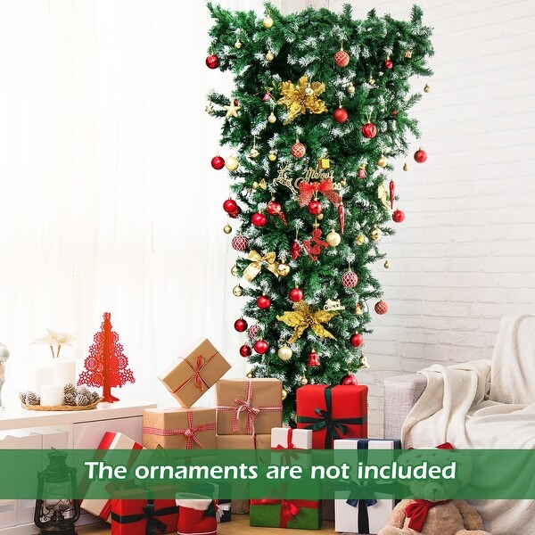 7.5ft Pre lit Upside Down Christmas Tree Inverted Artificial Xmas Tree