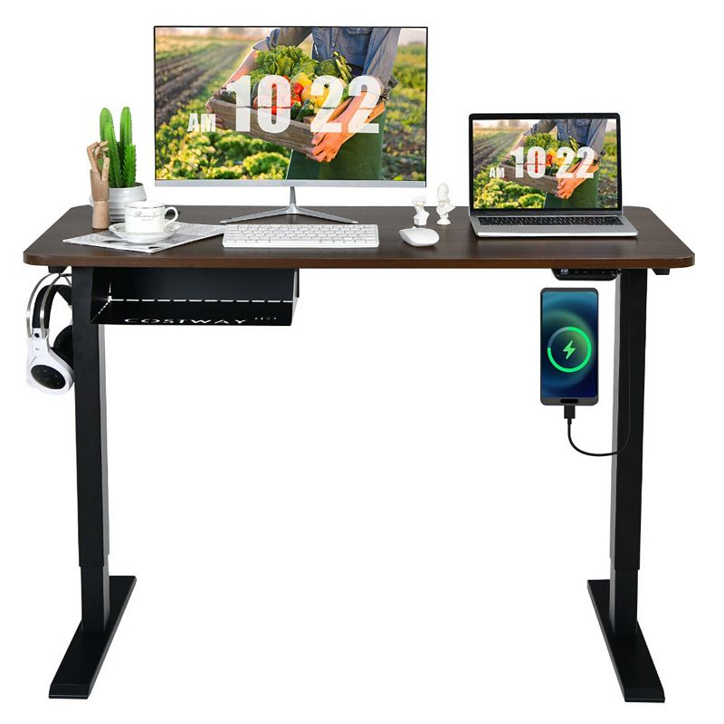 48-inch Electric Height Adjustable Standing Desk with Control Panel