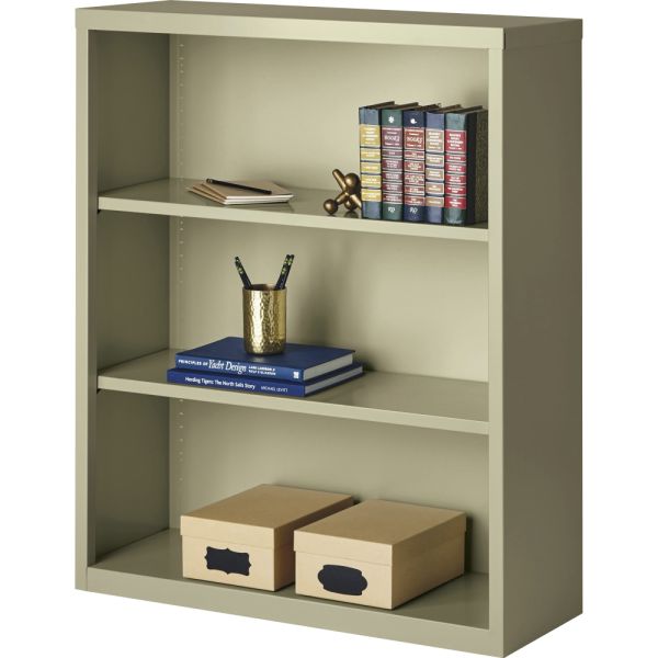 Lorell Fortress Series 3-Shelf Steel Bookcase