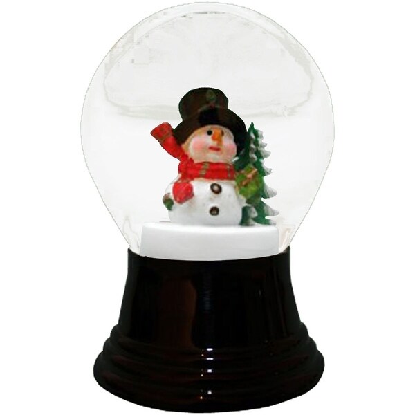 5 Black White Perzy Snow Globe Medium Snowman with Scarf Decoration