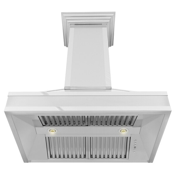 ZLINE Designer Series Wall Mount Range Hood in Fingerprint Resistant Stainless Steel with Mirror Accents