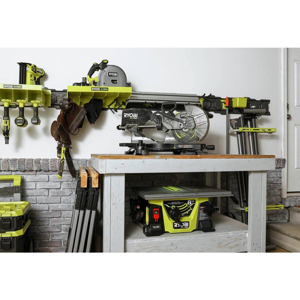 RYOBI ONE+ HP 18V Brushless Cordless 2-Tool Combo Kit with Table Saw Miter Saw (2) 4.0 Ah Batteries and Charger PBLTS01K-PBLMS01B