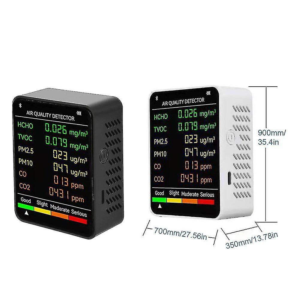 Naiwang 6 In 1 Pm2.5 Pm10 Hcho Tvoc Co Co2 Air Quality Detector Co Carbon Dioxide Formaldehyde Monitor Lcd Large Screen Display