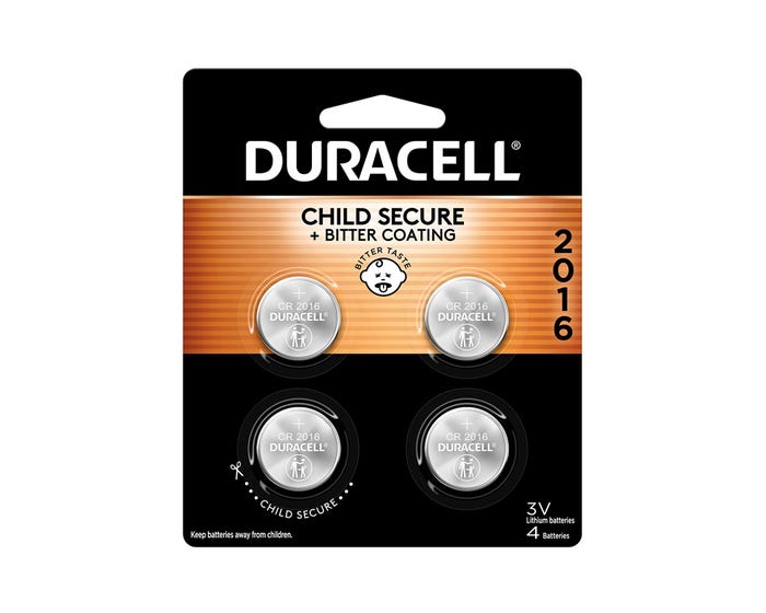 Duracell 2016 3V Lithium Coin Battery， 4 Pack