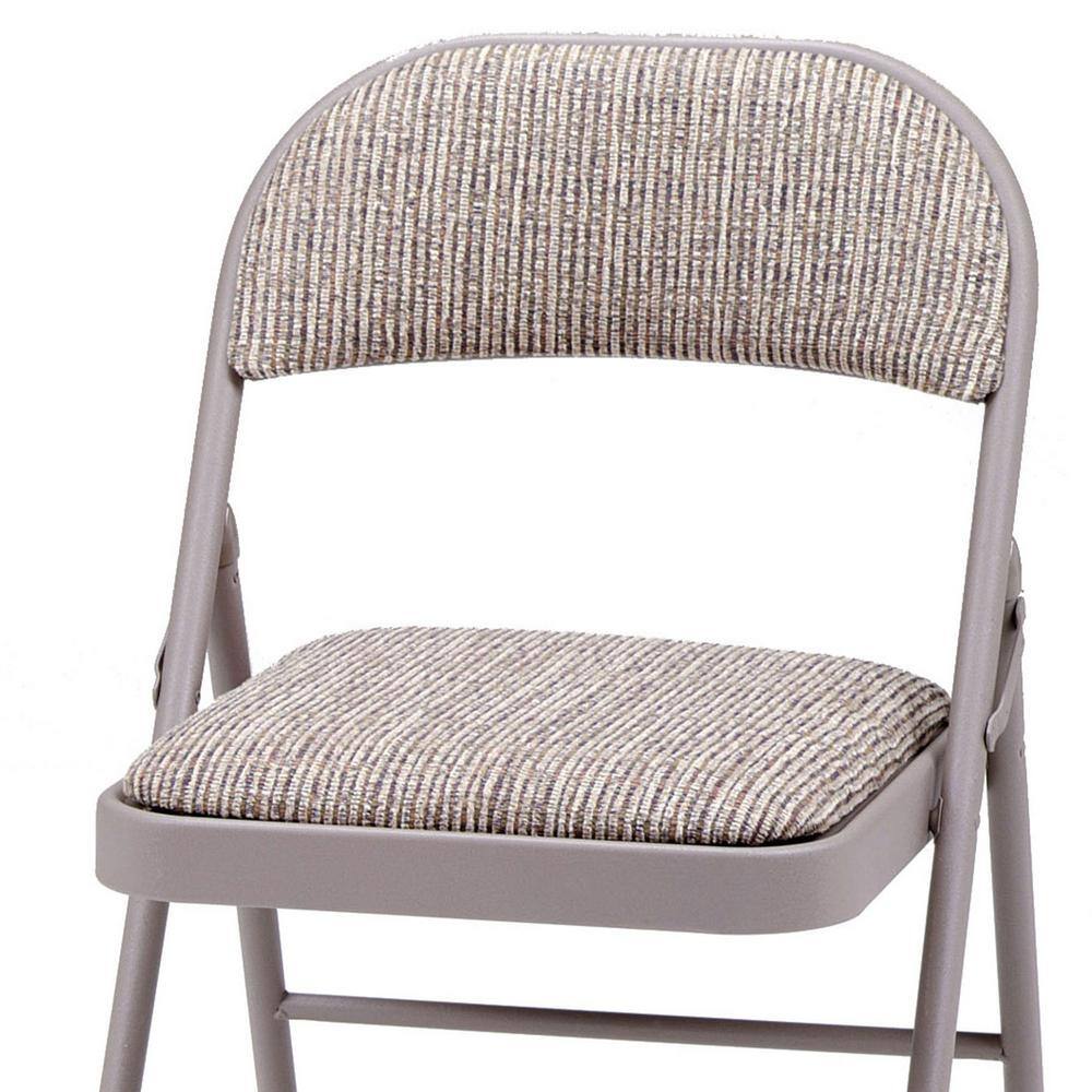 Gray Sudden Comfort Deluxe Metal Padded Folding Chair (4-Chairs) 037.25.3S4