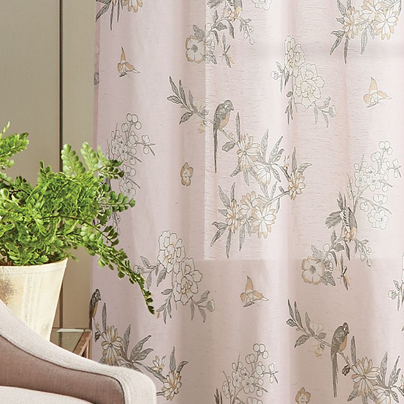 Martha Stewart Martha's Garden Print Poletop 2 Window Curtain Panels