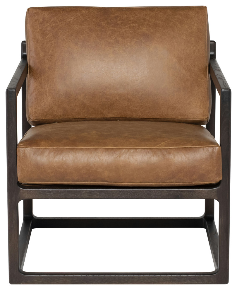 Lian Desert Leather Occasional Chair   Transitional   Armchairs And Accent Chairs   by Kolibri Decor  Houzz