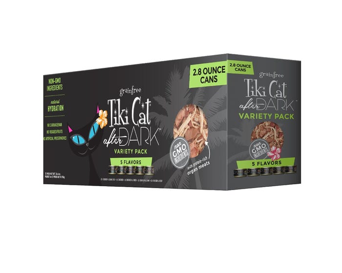 Tiki Cat After Dark Pâté Wet Cat Food， Variety Pack， 3 oz. Cans， 12 Count