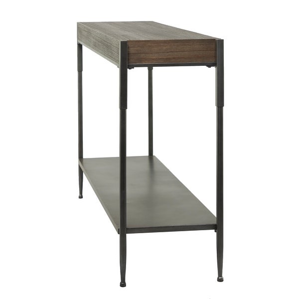 Brown Metal Industrial Console Table - 49 x 14 x 32