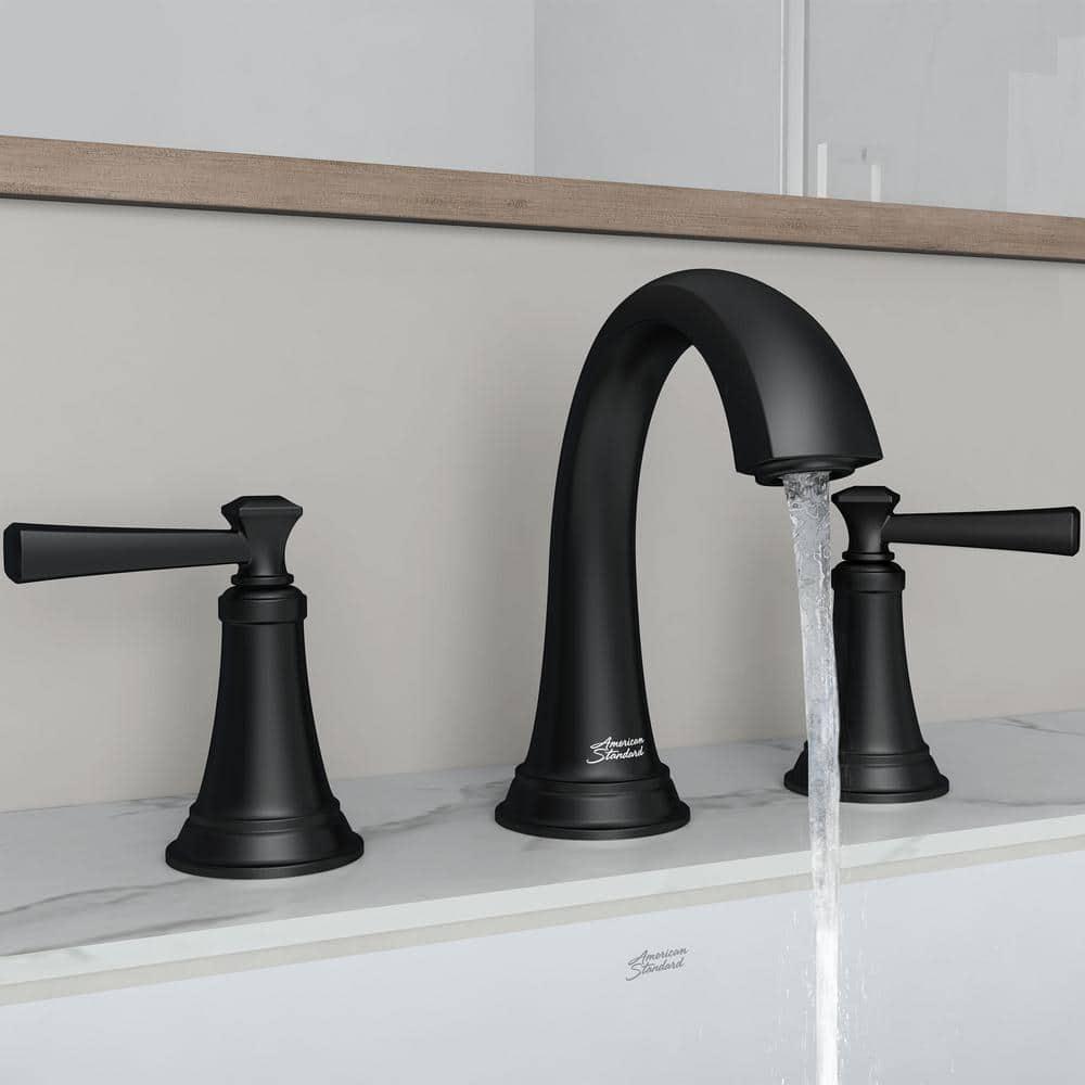 American Standard Rumson 8 in Widespread DoubleHandle Bathroom Faucet in Matte Black