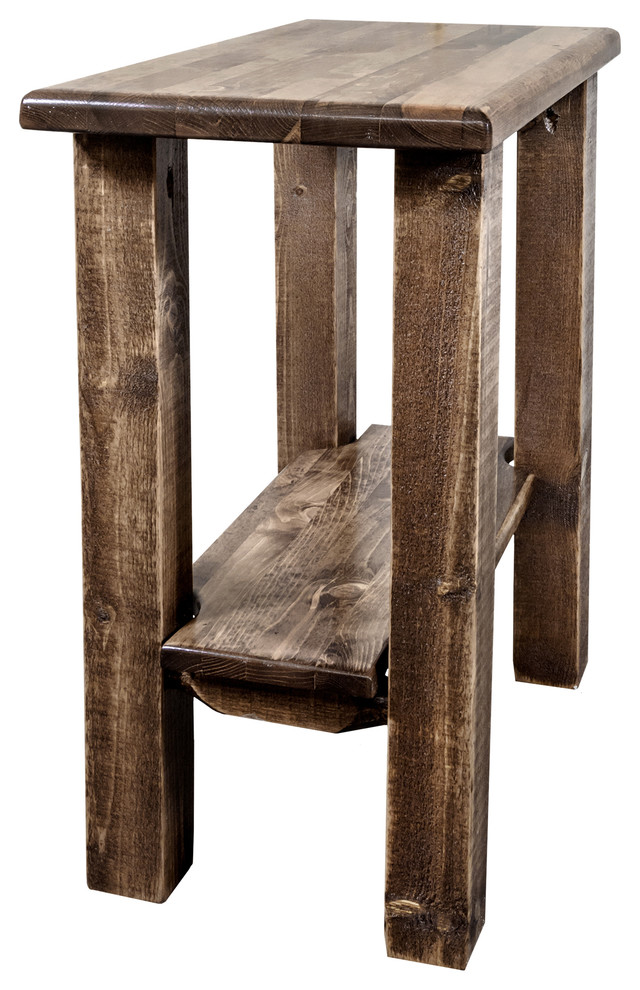 Homestead Chairside Table  Stain  ampLacquer Finish   Rustic   Side Tables And End Tables   by VirVentures  Houzz