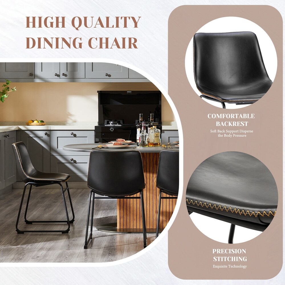 18 inch Counter Height Bar Stools Faux Leather Barstools for Home Dining Chairs