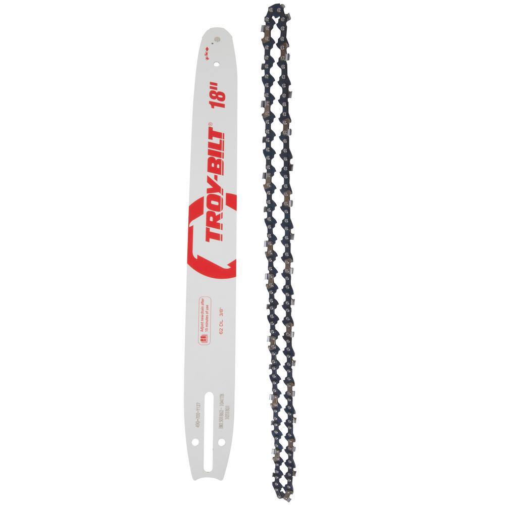 Troy-Bilt Original Equipment 18 in. Chainsaws Bar and Chain Combo for Gas with 62 Drive Links Replaces OE# 713-05042795-00543 490-700-Y127